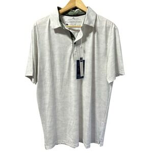 Boston Scott Golf Polo Mens L White Camo NWT Modern Fit Moisture‎ Wicking UPF50
